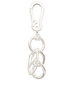 Martine Ali Silver Coated Bias Keychain in Silver, view 1, click to view large image.