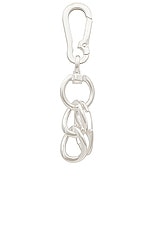 Martine Ali Silver Coated Bias Keychain in Silver, view 2, click to view large image.