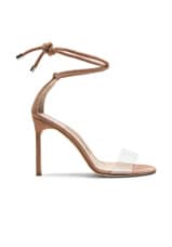 Manolo Blahnik 105 Suede Estro Sandals in Nude, view 1, click to view large image.