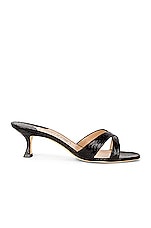 Manolo Blahnik Calla 50 Mule in Black Snake, view 1, click to view large image.