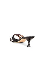 Manolo Blahnik Calla 50 Mule in Black Snake, view 3, click to view large image.