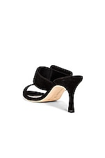 Manolo Blahnik Gable 70 Suede Mule in Black, view 3, click to view large image.