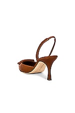 Manolo Blahnik Maysli 70 Nappa Slingback in Brown, view 3, click to view large image.