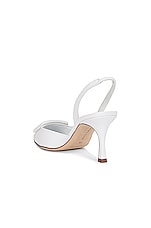 Manolo Blahnik Maysli 70 Nappa Slingback in White, view 3, click to view large image.