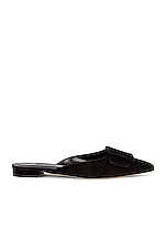 Manolo Blahnik Maysale Flat in Black, view 1, click to view large image.