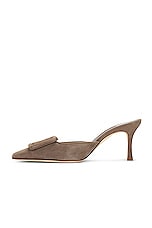 Manolo Blahnik Maysale 70 Mule in Light Brown, view 5, click to view large image.