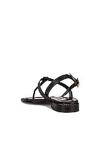 Manolo Blahnik Hata Sandal in Black, view 3, click to view large image.
