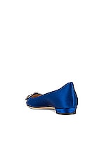 Manolo Blahnik Hangisi Flat in Bright Blue, view 3, click to view large image.