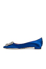 Manolo Blahnik Hangisi Flat in Bright Blue, view 5, click to view large image.