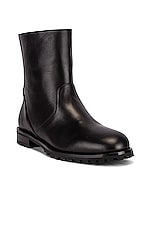 Manolo Blahnik Motosa 30 Boot in Black, view 2, click to view large image.