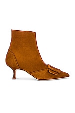 Manolo Blahnik Baylow 50 Boot in Brown, view 1, click to view large image.
