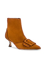 Manolo Blahnik Baylow 50 Boot in Brown, view 2, click to view large image.