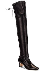 Manolo Blahnik Giovannanu 50 Boot in Black, view 2, click to view large image.