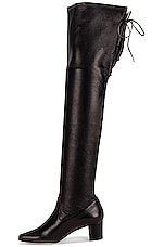 Manolo Blahnik Giovannanu 50 Boot in Black, view 5, click to view large image.