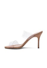 Manolo Blahnik PVC Scolto Sandals in Nude Suede, view 5, click to view large image.
