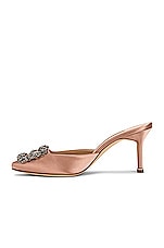 Manolo Blahnik Hangisimu 70 Mule in Nude, view 5, click to view large image.