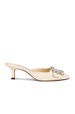 Manolo Blahnik Maysale 50 Mule in Light Cream, view 1, click to view large image.