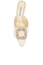 Manolo Blahnik Maysale 50 Mule in Light Cream, view 4, click to view large image.