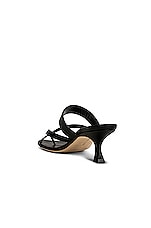 Manolo Blahnik Susa 50 Leather Sandal in Black, view 3, click to view large image.