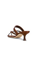 Manolo Blahnik Susa 50 Leather Sandal in Brown, view 3, click to view large image.