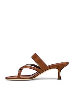 Manolo Blahnik Susa 50 Leather Sandal in Brown, view 5, click to view large image.