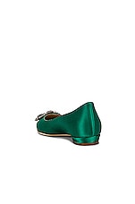 Manolo Blahnik Hangisi 10 Flat in Bright Green, view 3, click to view large image.
