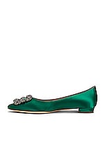 Manolo Blahnik Hangisi 10 Flat in Bright Green, view 5, click to view large image.