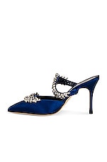 Manolo Blahnik Lurum 90 Mule in Bright Blue, view 5, click to view large image.