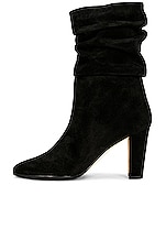 Manolo Blahnik Suede Calasso 90 Boot in Black, view 5, click to view large image.