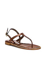 Manolo Blahnik Leather Hata 10 Sandal in Brown, view 2, click to view large image.