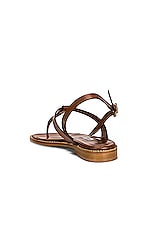 Manolo Blahnik Leather Hata 10 Sandal in Brown, view 3, click to view large image.