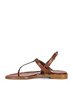 Manolo Blahnik Leather Hata 10 Sandal in Brown, view 5, click to view large image.