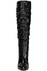 Manolo Blahnik Leather Calassohi 90 Boot in Black, view 4, click to view large image.