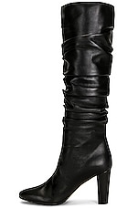 Manolo Blahnik Leather Calassohi 90 Boot in Black, view 5, click to view large image.