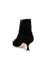 Manolo Blahnik Suede Baylow Jewel 50 Boot in Black, view 3, click to view large image.