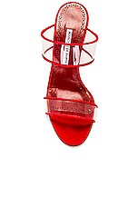 Manolo Blahnik Invymu 90 Mule in Bright Red, view 4, click to view large image.