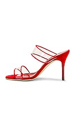 Manolo Blahnik Invymu 90 Mule in Bright Red, view 5, click to view large image.