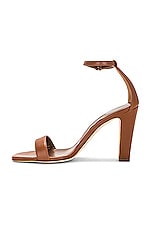 Manolo Blahnik Ressata 105 Leather Sandal in Medium Brown, view 5, click to view large image.