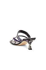 Manolo Blahnik Susa 50 Water Snake Mule in Purple, view 3, click to view large image.
