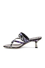 Manolo Blahnik Susa 50 Water Snake Mule in Purple, view 5, click to view large image.