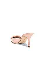 Manolo Blahnik Suede Maysale 70 Mule in Medium Nude, view 3, click to view large image.