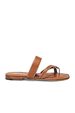 Manolo Blahnik Susacru 10 Leather Sandal in Medium Brown, view 1, click to view large image.
