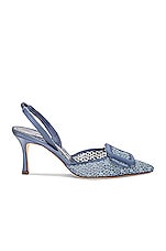 Manolo Blahnik Maysli 70 Lace Pump in Light Blue | FWRD
