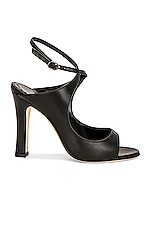 Manolo Blahnik Ard 105 Sandal in Black, view 1, click to view large image.