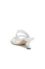 Manolo Blahnik Susa 50 Leather Sandal in Medium Cream, view 3, click to view large image.