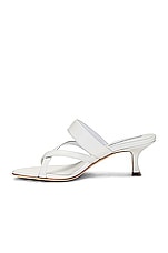 Manolo Blahnik Susa 50 Leather Sandal in Medium Cream, view 5, click to view large image.