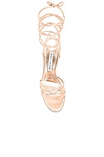Manolo Blahnik Leva 105 Nappa Sandal in Copper, view 4, click to view large image.