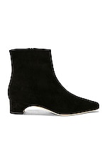 Manolo Blahnik Tolarc Suede Boot in Black, view 1, click to view large image.