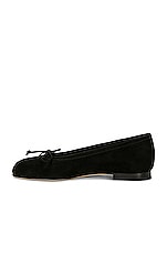 Manolo Blahnik Veralli Suede Ballet Flat in Black, view 5, click to view large image.