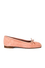 Manolo Blahnik Veralli Suede Ballet Flat in Nude, view 1, click to view large image.